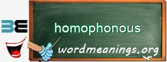 WordMeaning blackboard for homophonous